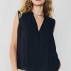 CURRENT AIR Shirred Sleeveless Top Sleeveless Tops