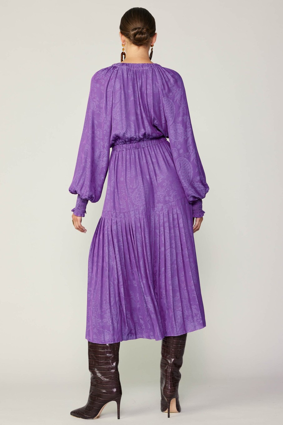 CURRENT AIR Floral Smocked Cuff Midi Dress Midi Dresses