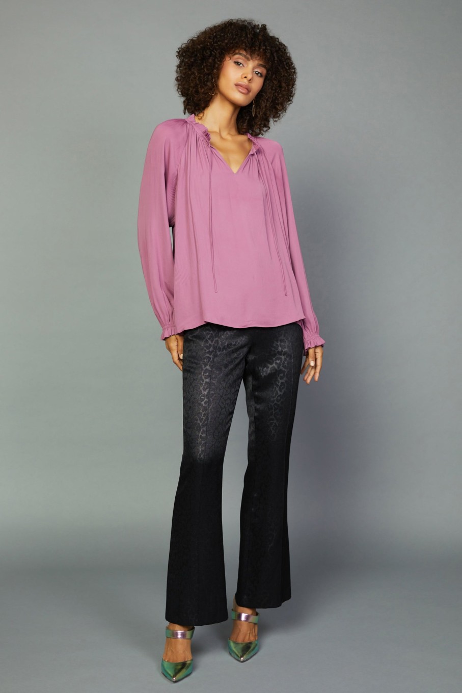 CURRENT AIR Charlotte Pleated Blouse Blouses