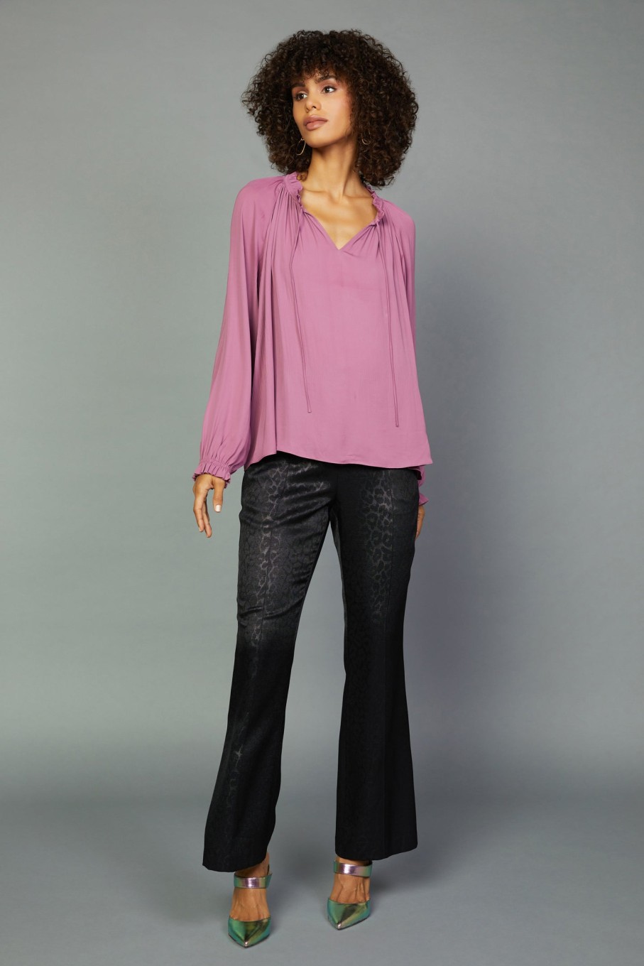 CURRENT AIR Charlotte Pleated Blouse Blouses